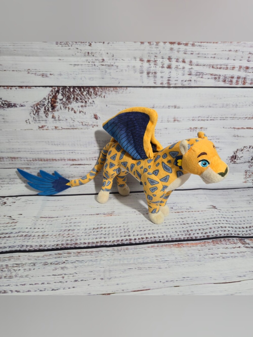 Disney PLUSH AVATAR TOY Elena Skylar 9” WINGED LEOPARD Yellow Blue Stuffed